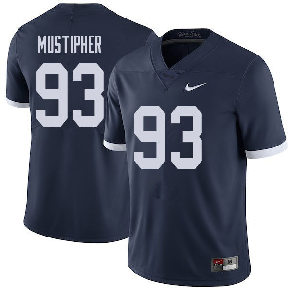 NCAA Nike Men's Penn State Nittany Lions PJ Mustipher #93 College Football Authentic Throwback Navy Stitched Jersey WTY6398IH